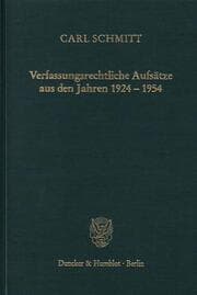 Cover von Verfassungsrechtliche Aufsätze aus den Jahren 1924-1954.