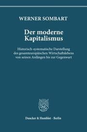 Cover von Der moderne Kapitalismus.