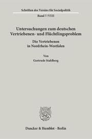 Cover von Untersuchungen zum deutschen Vertriebenen- und Flüchtlingsproblem.