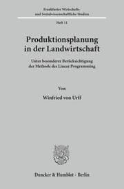 Cover von Produktionsplanung in der Landwirtschaft