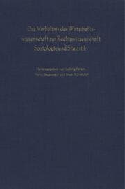 Cover von Das Verhältnis der Wirtschaftswissenschaft zur Rechtswissenschaft, Soziologie und Statistik.
