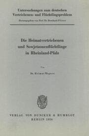 Cover von Untersuchungen zum deutschen Vertriebenen- und Flüchtlingsproblem.