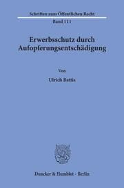 Cover von Erwerbsschutz durch Aufopferungsentschädigung.