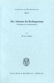 Cover von Der Adressat des Rechtsgesetzes