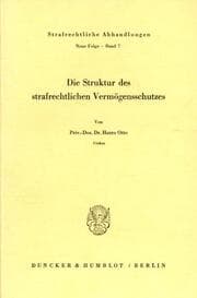 Cover von Die Struktur des strafrechtlichen Vermögensschutzes.