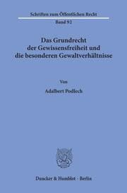 Cover von Das Grundrecht der Gewissensfreiheit und die besonderen Gewaltverhältnisse.