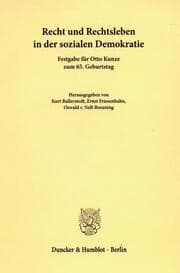 Cover von Recht und Rechtsleben in der sozialen Demokratie.