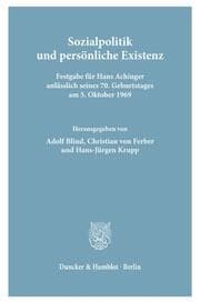 Cover von Sozialpolitik und persönliche Existenz.