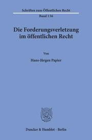 Cover von Die Forderungsverletzung im öffentlichen Recht.