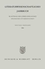 Cover von Literaturwissenschaftliches Jahrbuch
