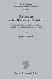 Cover von Studenten in der Weimarer Republik.