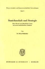 Cover von Staatshaushalt und Strategie.