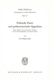Cover von Politische Partei und parlamentarische Opposition.
