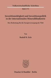 Cover von Investitionstätigkeit und Investitionspolitik in der internationalen Mineralölindustrie.