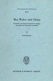 Cover von Max Weber und China.
