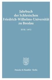 Cover von Jahrbuch der Schlesischen Friedrich-Wilhelms-Universität zu Breslau.
