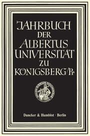 Cover von Jahrbuch der Albertus-Universität zu Königsberg-Pr.