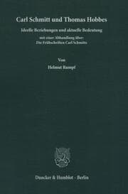 Cover von Carl Schmitt und Thomas Hobbes