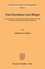 Cover von Vom Einwohner zum Bürger.