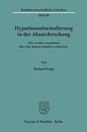 Cover von Hypothesenformulierung in der Absatzforschung.
