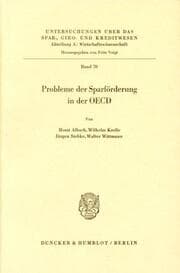 Cover von Probleme der Sparförderung in der OECD.