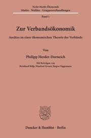 Cover von Zur Verbandsökonomik.