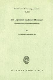 Cover von Die Legitimität staatlicher Herrschaft.