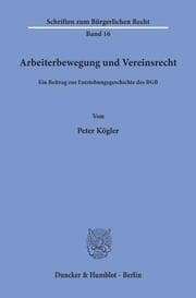 Cover von Arbeiterbewegung und Vereinsrecht.
