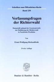 Cover von Verfassungsfragen der Richterwahl.