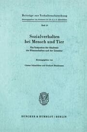 Cover von Sozialverhalten bei Mensch und Tier.