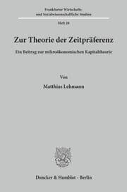 Cover von Zur Theorie der Zeitpräferenz.