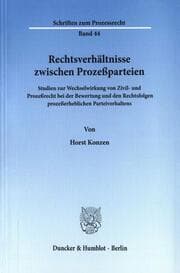 Cover von Rechtsverhältnisse zwischen Prozeßparteien.