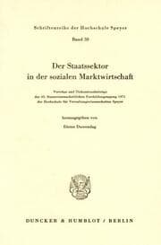 Cover von Der Staatssektor in der sozialen Marktwirtschaft.