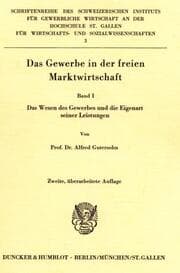 Cover von Das Gewerbe in der freien Marktwirtschaft I