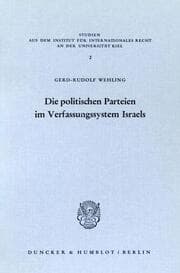 Cover von Die politischen Parteien im Verfassungssystem Israels.