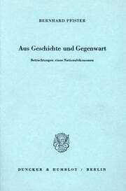 Cover von Aus Geschichte und Gegenwart.Betrachtungen eines Nationalökonomen.