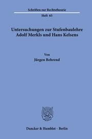 Cover von Untersuchungen zur Stufenbaulehre Adolf Merkls und Hans Kelsens.