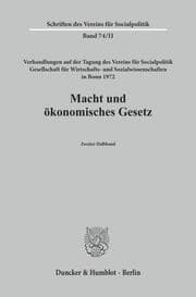 Cover von Macht und ökonomisches Gesetz.