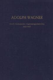 Cover von Adolph Wagner.