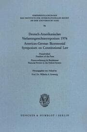Cover von Deutsch-Amerikanisches Verfassungsrechtssymposium 1976.