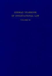 Cover von German Yearbook of International Law - Jahrbuch für Internationales Recht.