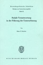 Cover von Soziale Verantwortung in der Führung der Unternehmung.