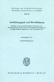 Cover von Ausbildungsgrad und Beschäftigung.