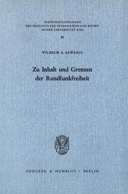 Cover von Zu Inhalt und Grenzen der Rundfunkfreiheit.