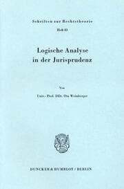 Cover von Logische Analyse in der Jurisprudenz.