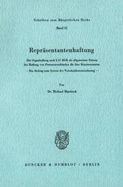 Cover von Repräsentantenhaftung.