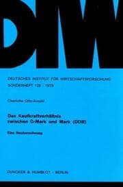Cover von Das Kaufkraftverhältnis zwischen D-Mark und Mark (DDR).