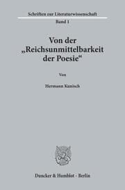 Cover von Von der 'Reichsunmittelbarkeit der Poesie'.