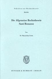 Cover von Die Allgemeine Rechtstheorie Santi Romanos.