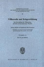 Cover von Völkerrecht und Kriegsverhütung.